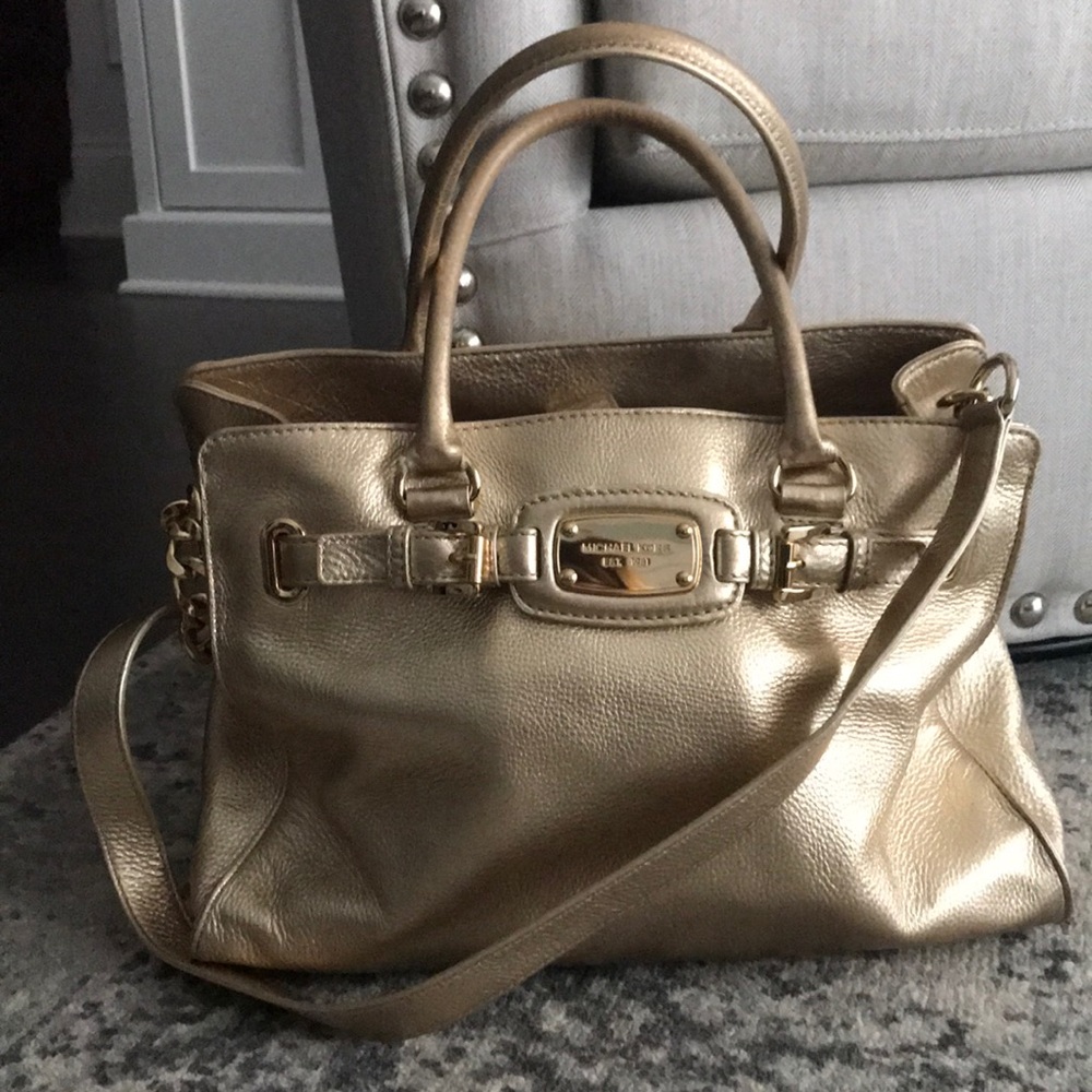 Michael Kors metallic gold handbag
